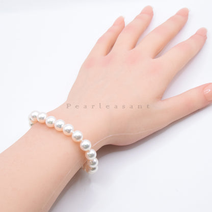PSL Certified Tennyo Necklace Detached 7.5-8.0mm White Akoya Pearls Essential Bracelet