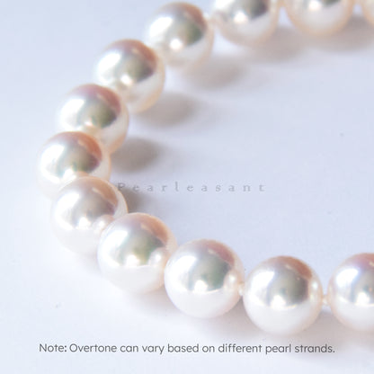 PSL Certified Tennyo Necklace Detached 7.5-8.0mm White Akoya Pearls Essential Bracelet