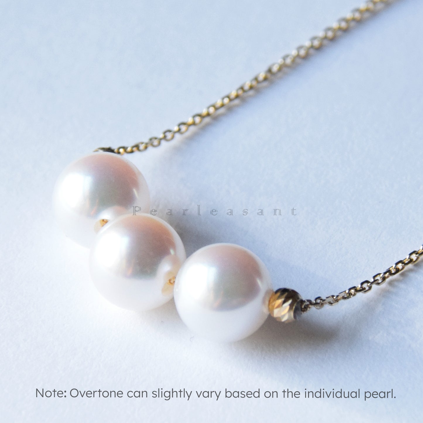 Hanadama Grade Three 6.5-7.0mm White Akoya Pearls Smile Necklace