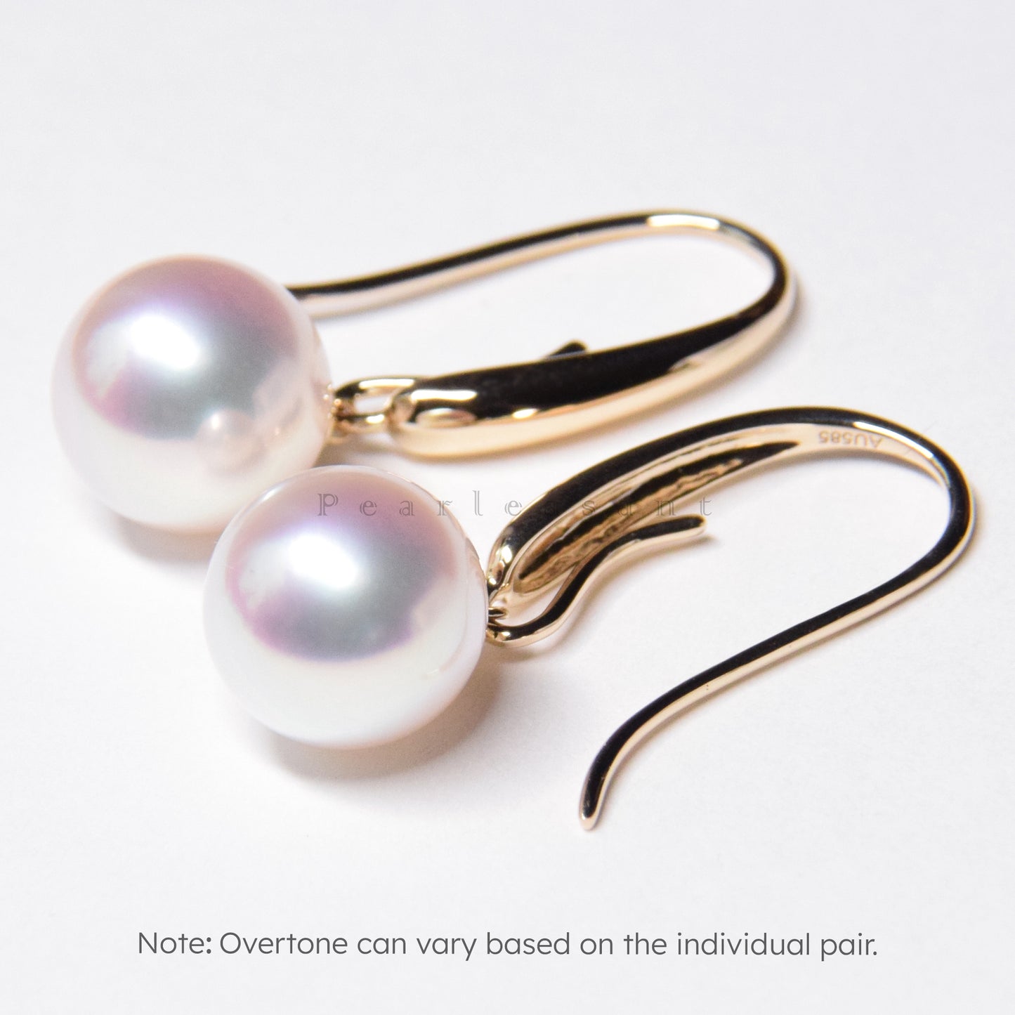 Hanadama Grade 8.0-9.0mm White Akoya Pearl Detachable Dangle Earrings with Certificate