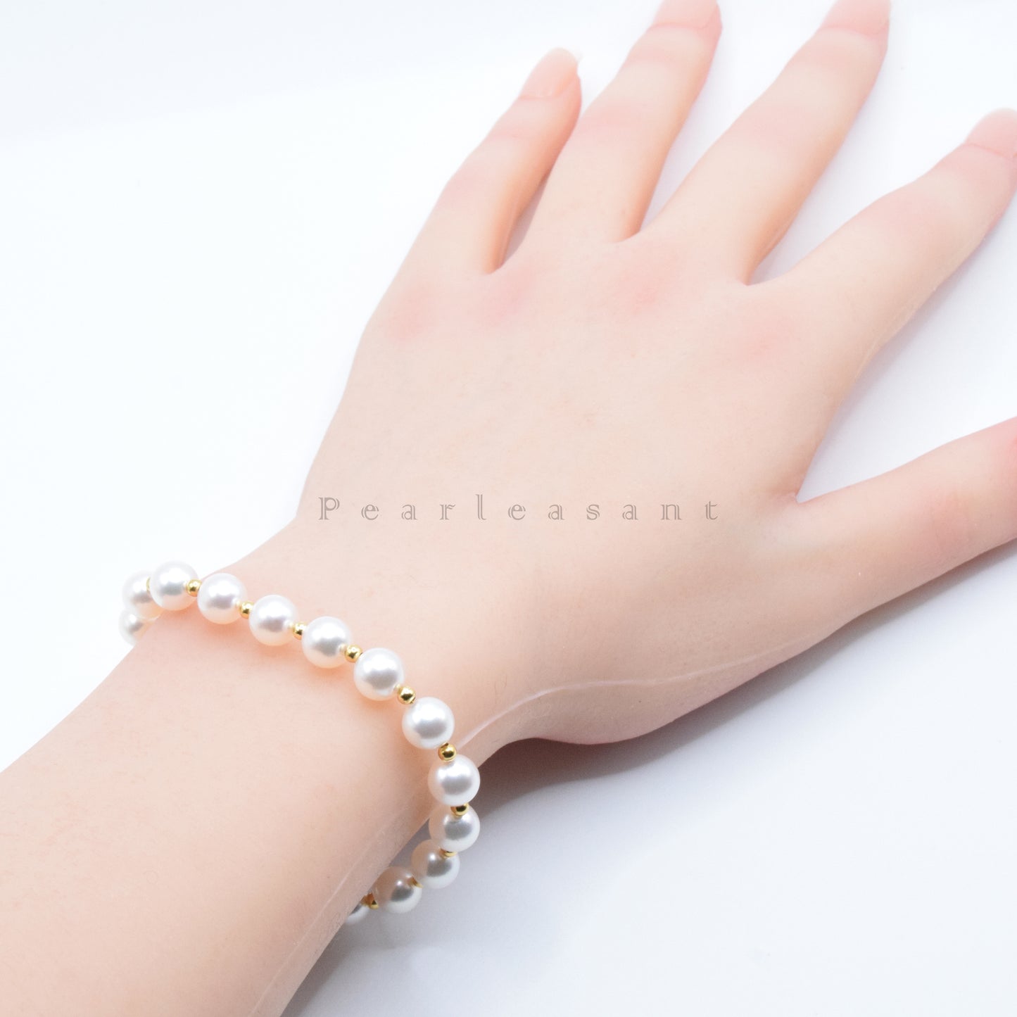 Hanadama Grade 6.5-7.0mm White Akoya Pearls Rhythm Bracelet