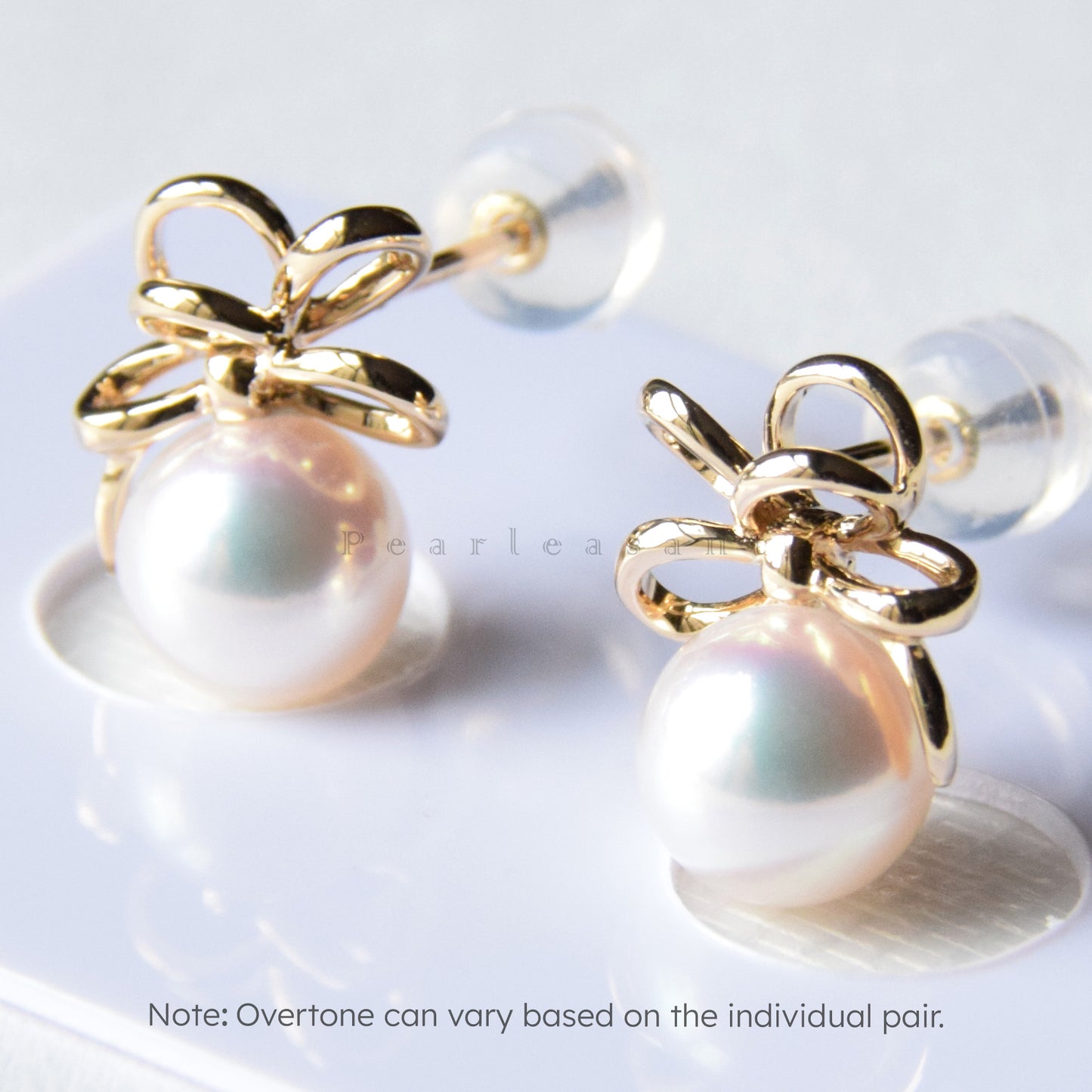 Hanadama Grade Lovely 7.0-7.5mm White Akoya Pearl Ribbon Earrings with Certificate