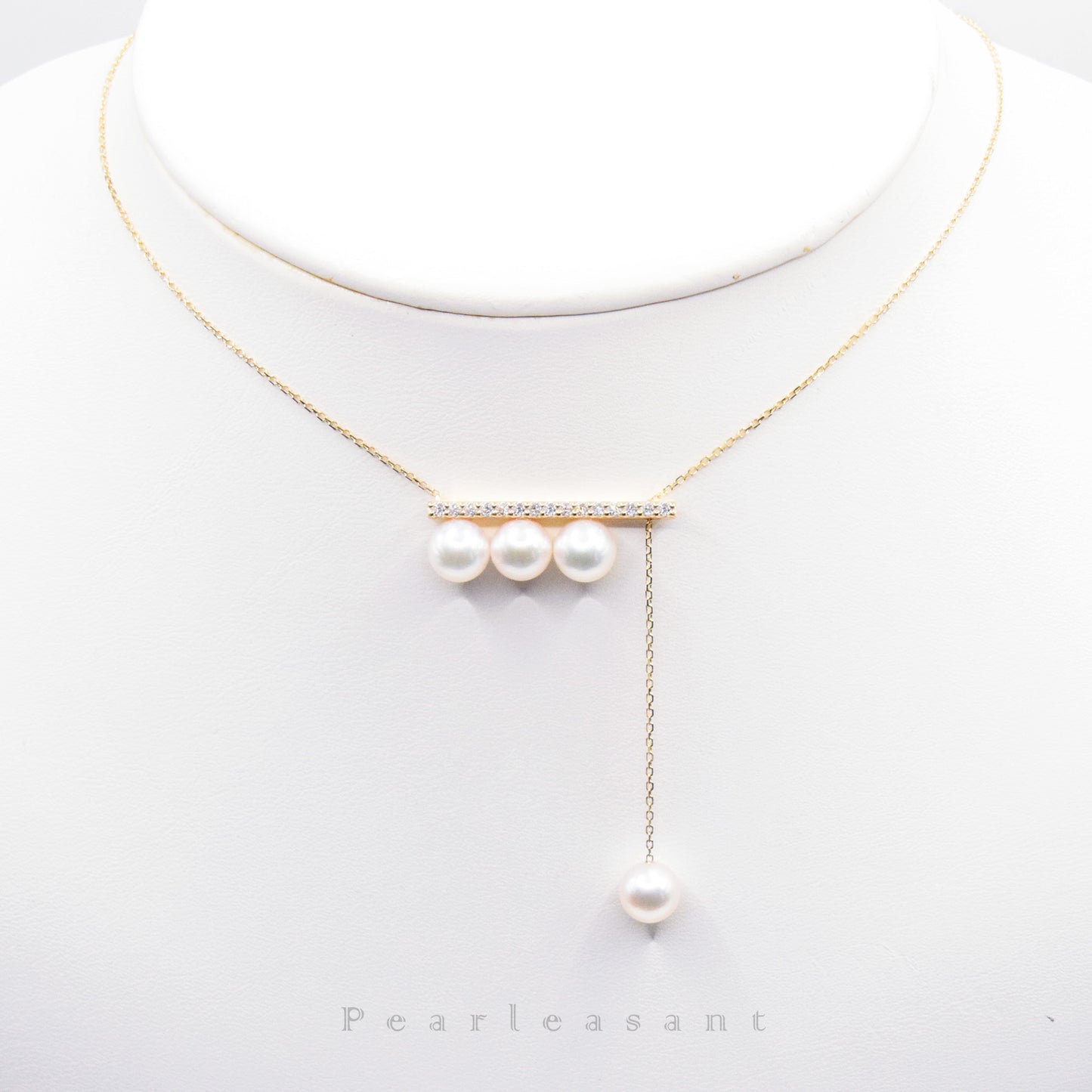 Hanadama Grade 6.5-7.0mm White Akoya Pearl Adjustable Balance Pendant with Certificate