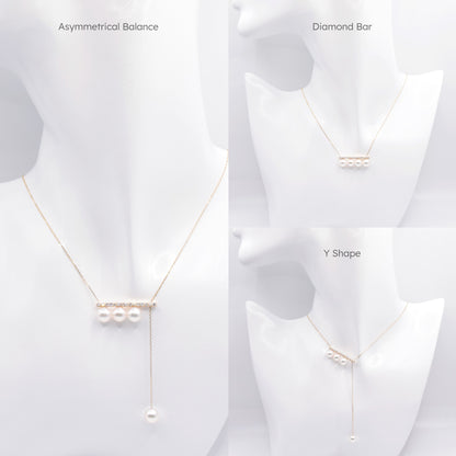 Hanadama Grade 6.5-7.0mm White Akoya Pearl Adjustable Balance Pendant with Certificate