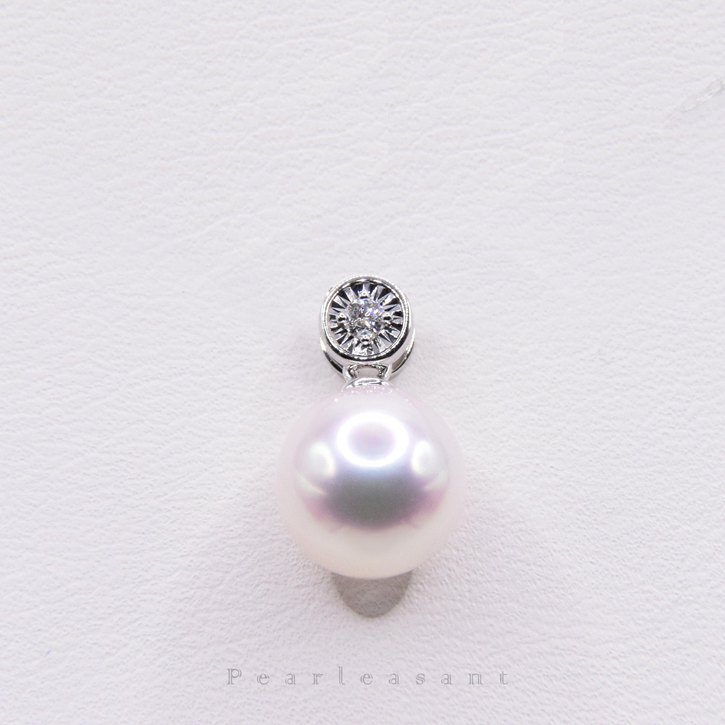 Hanadama Grade 8.5-9.0mm White Akoya Pearl Bubble Pendant