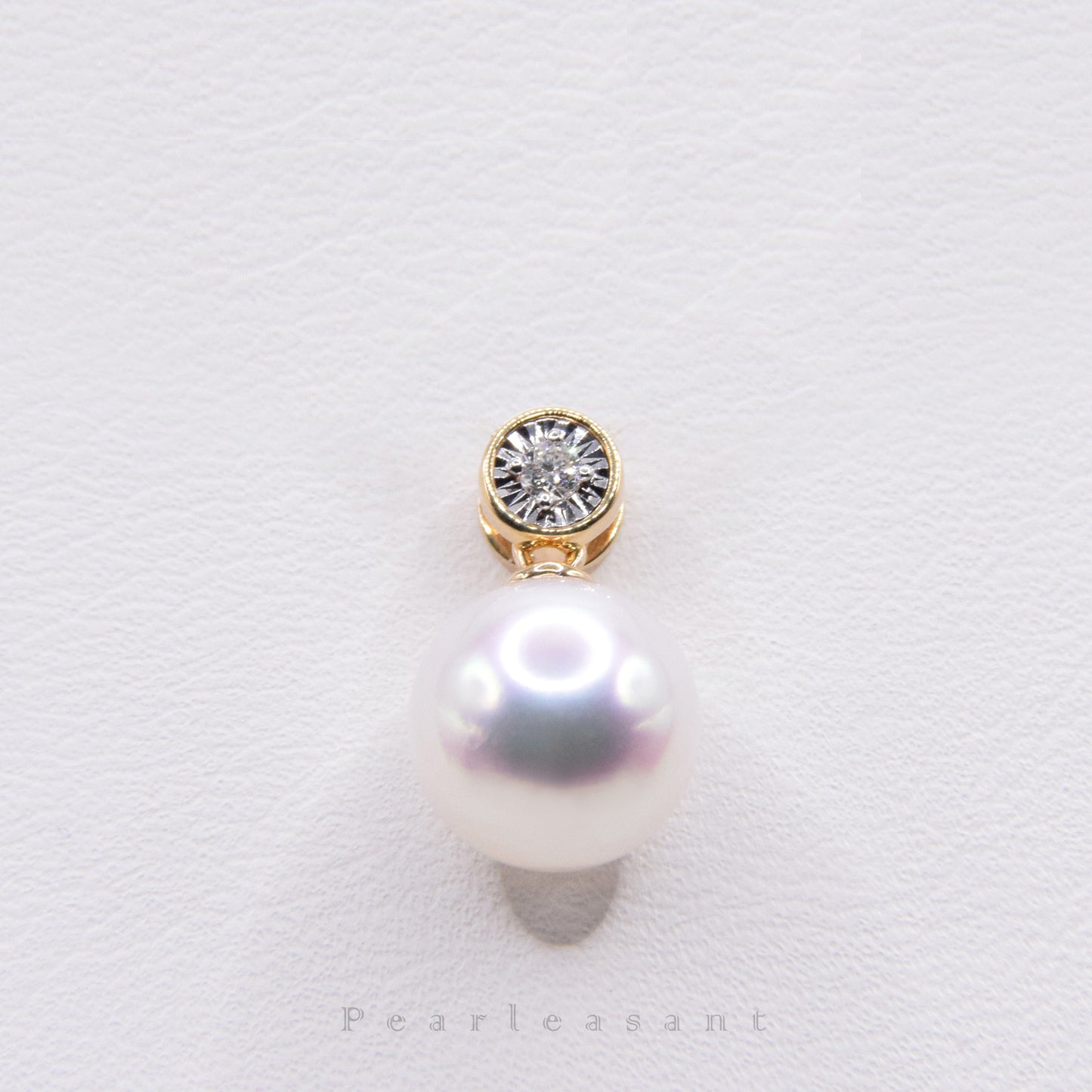 Hanadama Grade 8.5-9.0mm White Akoya Pearl Bubble Pendant
