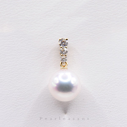 Hanadama Grade 8.5-9.0mm White Akoya Pearl Radiance Pendant