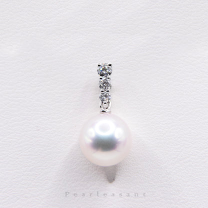 Hanadama Grade 8.5-9.0mm White Akoya Pearl Radiance Pendant