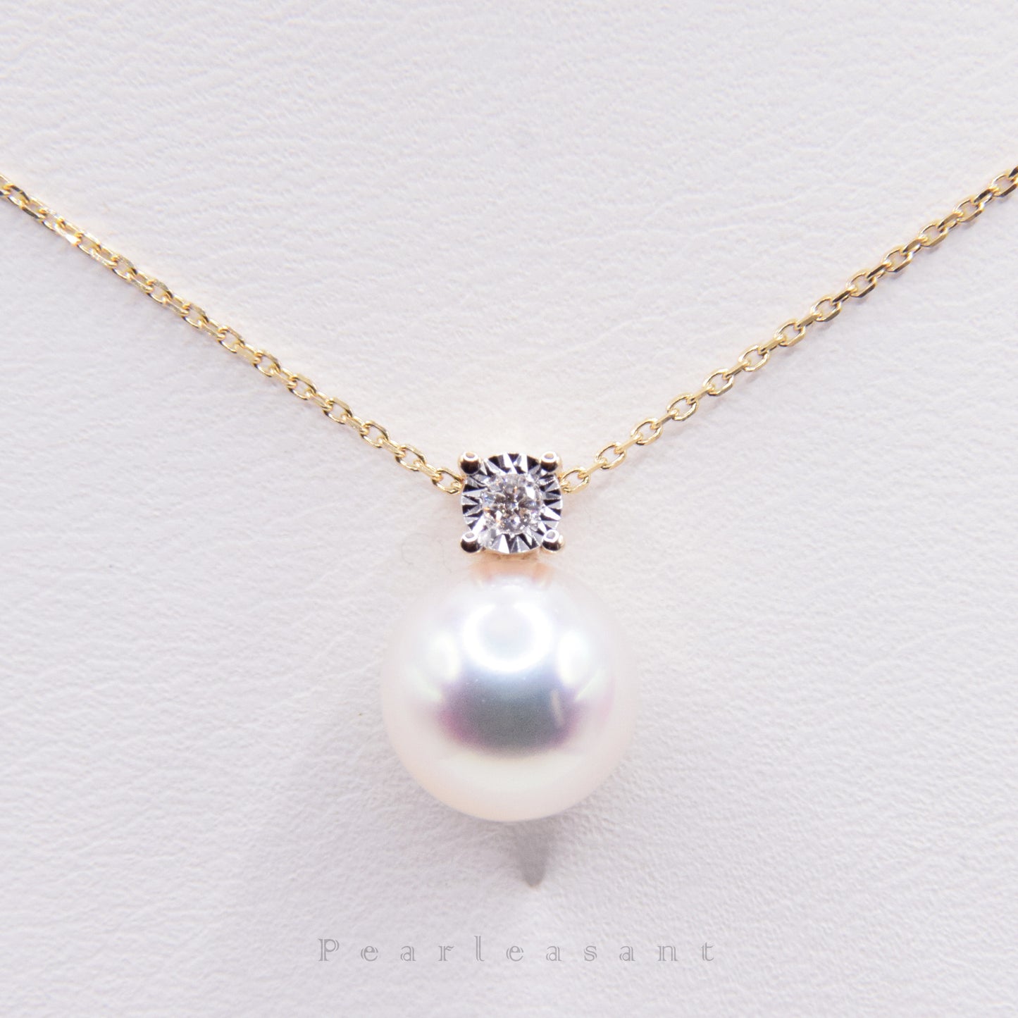 Sale Final - Hanadama Grade 8.5-9.0mm White Akoya Pearl Princess Pendant with Certificate