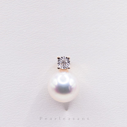 Hanadama Grade 8.5-9.0mm White Akoya Pearl Princess Pendant