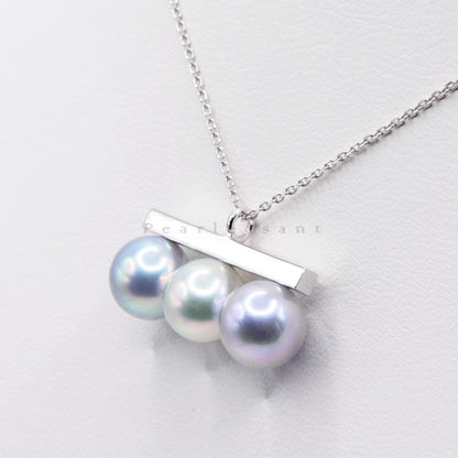 Sale Final - Madama Orient Color 5-star Grade Blue Akoya Pearl Balance Pendant