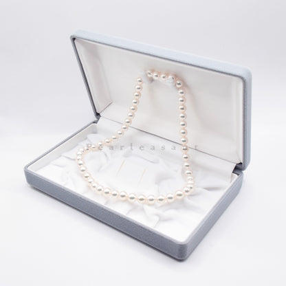 PSL Certified Aurora Tennyo 7.5-8.0mm White Akoya Pearl Necklace