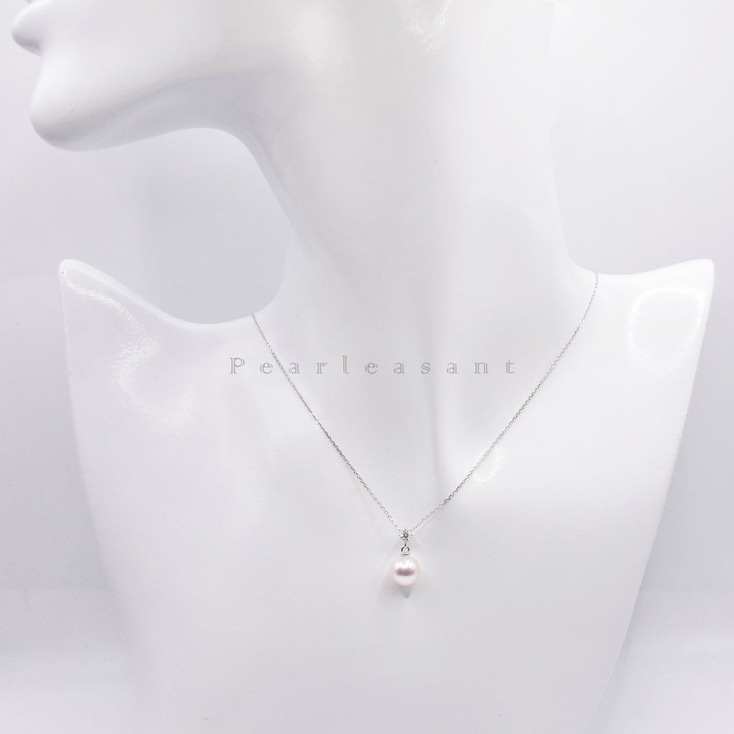 Sale Final - Super Luster 8.0-8.5mm Menta Rose Akoya Pearl Starlight Droplet Pendant with Chain