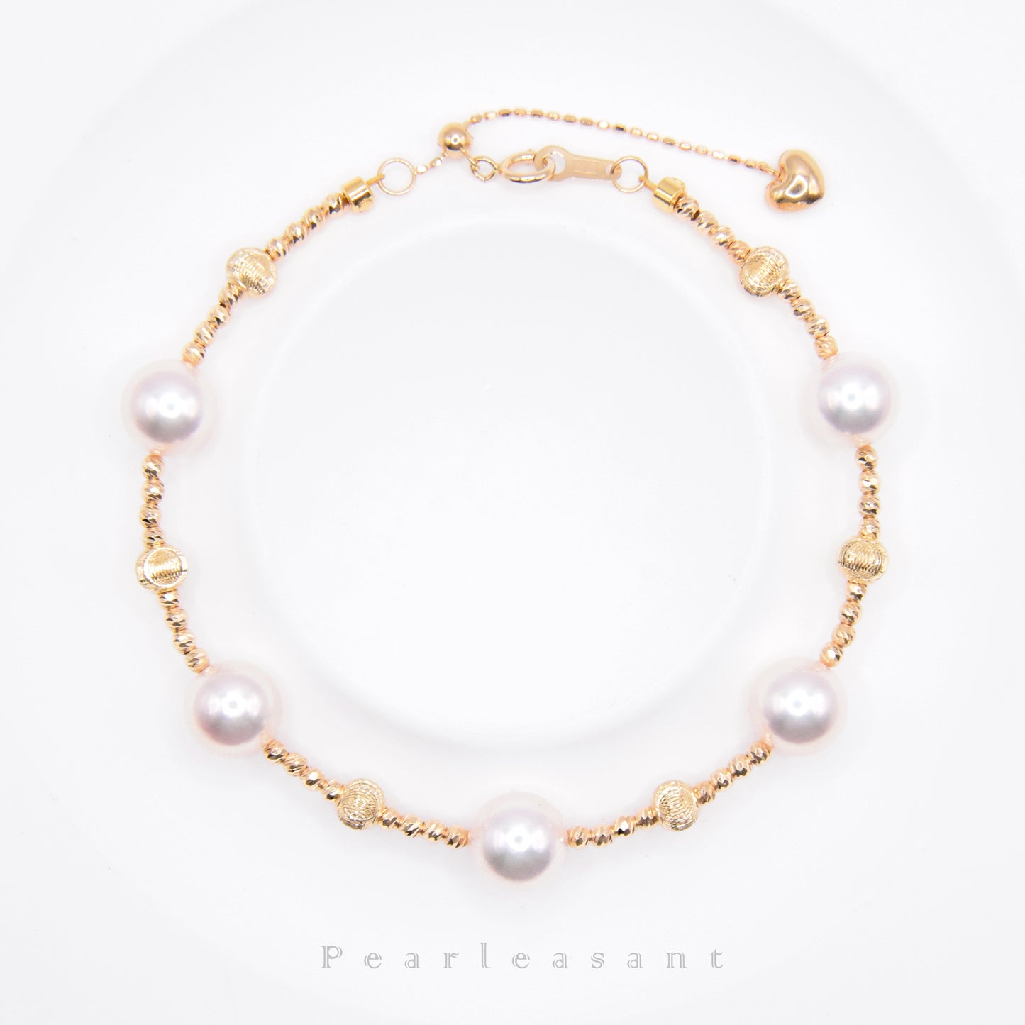 PSL Certified Tennyo Necklace Detached 7.5-8.0mm White Akoya Pearls Station Bracelet