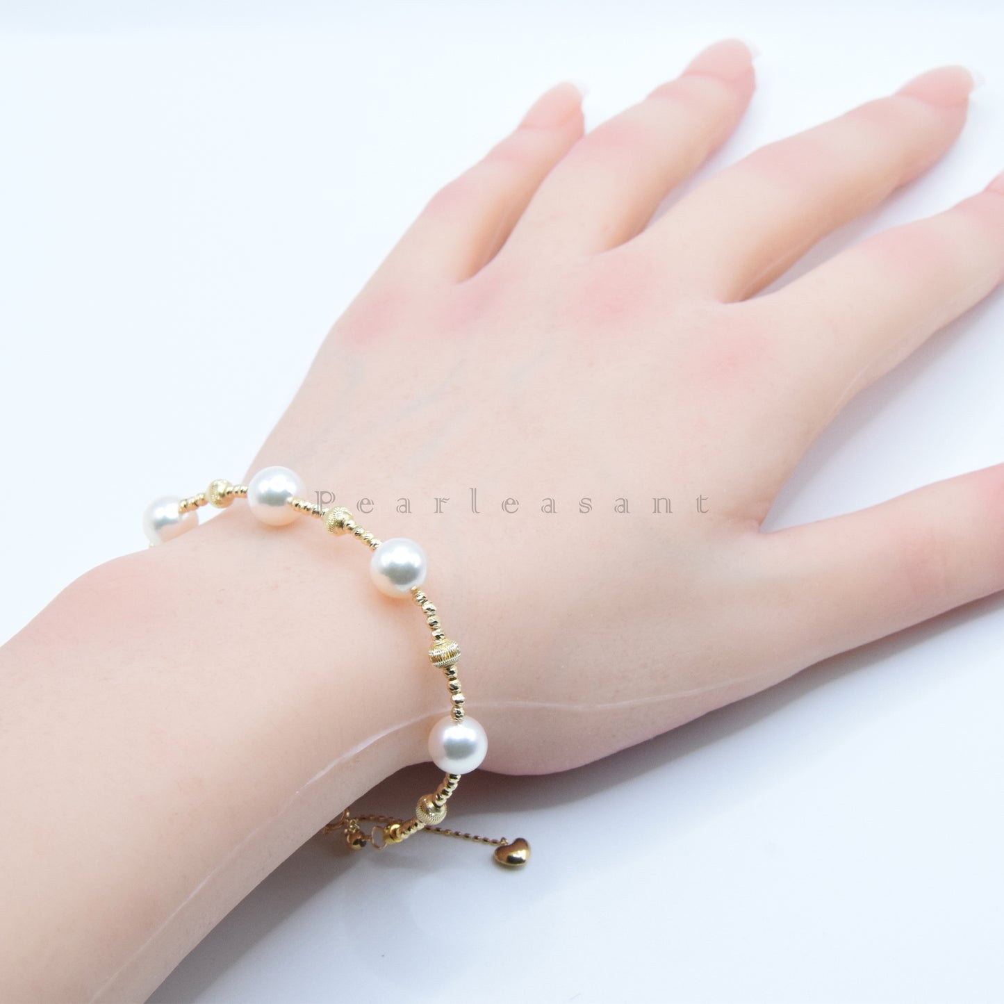 PSL Certified Tennyo Necklace Detached 7.5-8.0mm White Akoya Pearls Station Bracelet