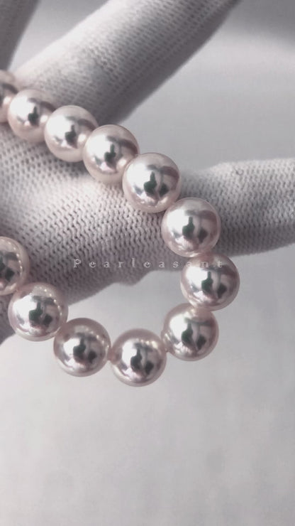 PSL Certified Aurora Tennyo 7.5-8.0mm White Akoya Pearl Necklace