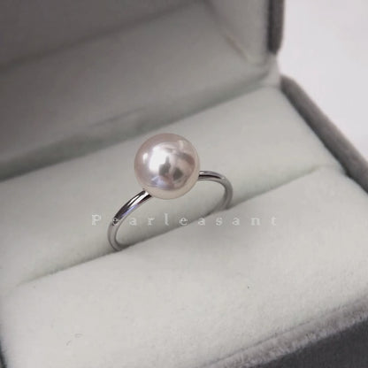 Sale Final - 8.0-8.5mm White Akoya Pearl Essential Slim Ring