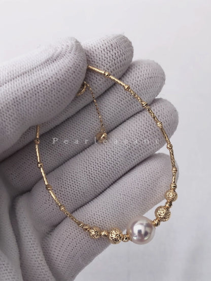 Hanadama Grade 9.0-9.5mm White Akoya Pearl Radiance Bracelet